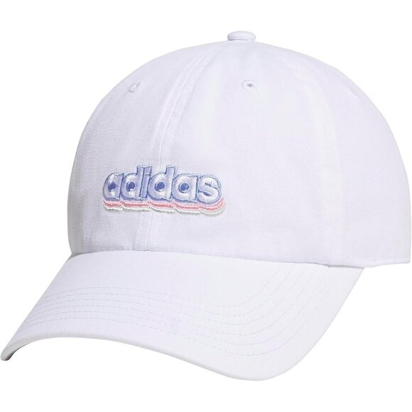 Adidas Women\'s White Linen Green Baseball Adjustable Cotton Athletic Relaxed Hat